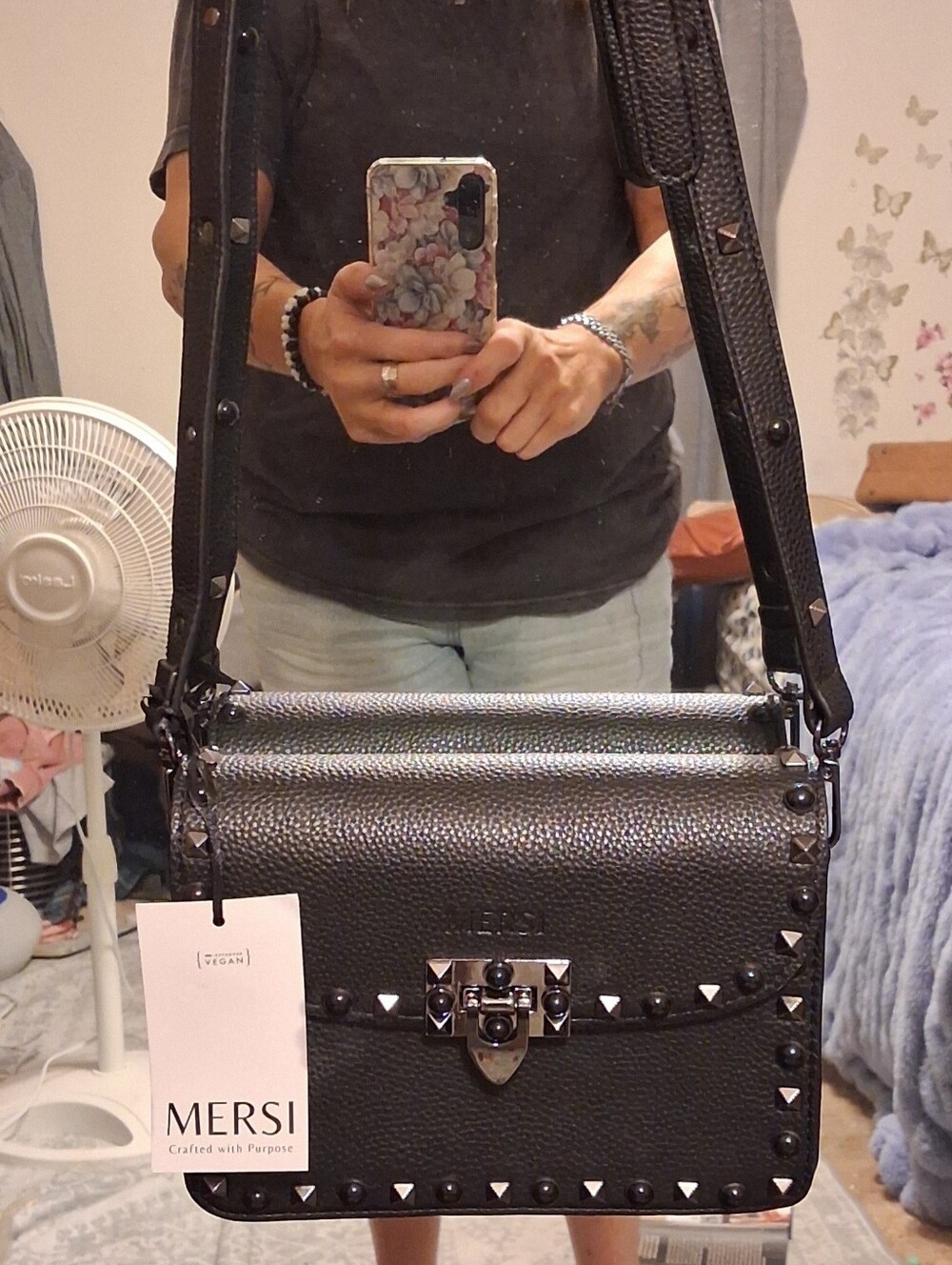 Merci Ruby Crossbody Bag In Jet Black